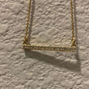 Touchstone Crystal by Swarovski Pavé Bar Necklace, Gold